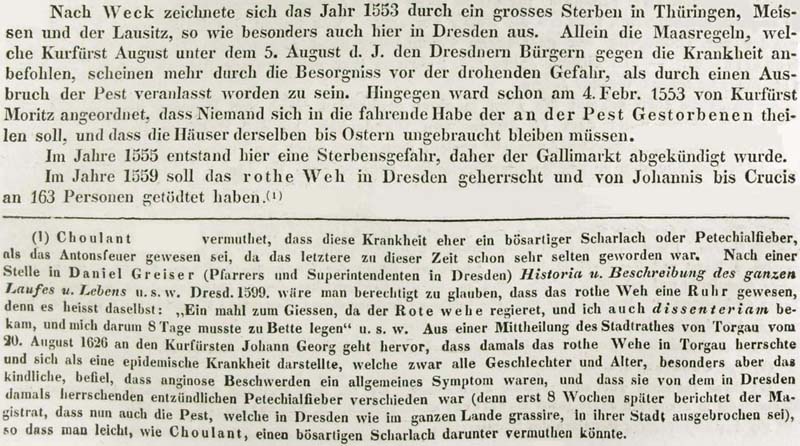 Auch 1553 grassierte in Dresden die Pest ...