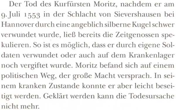 Moritz von Sachsen erliegt seinen Verletzungen