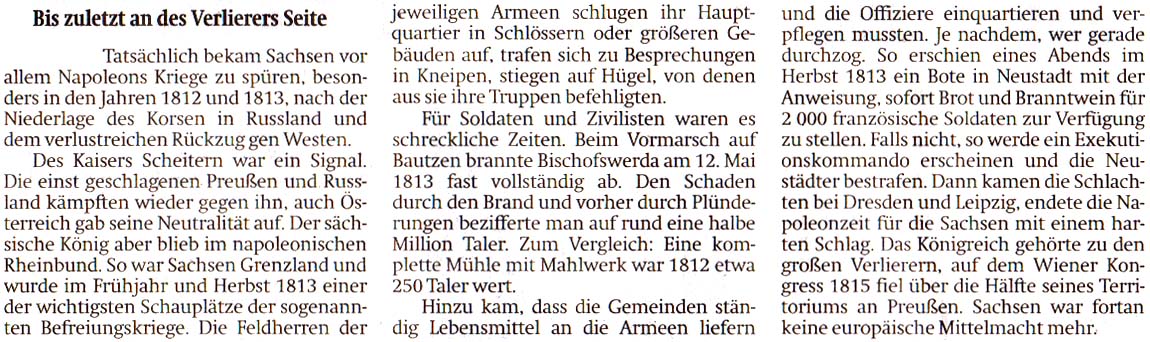 Stadtbrand in Bischofswerda am 12. Mai 1813
