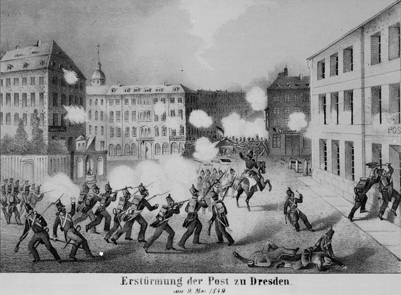 Erstürmung der Post zu Dresden am 9. Mai 1849
