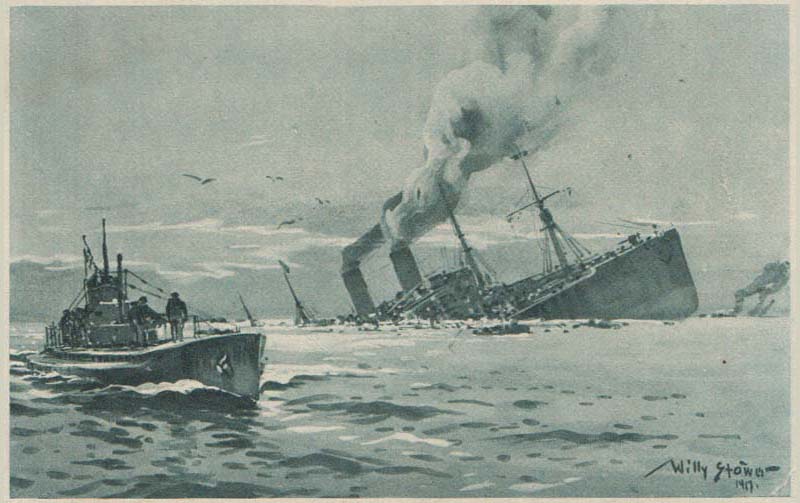 Versenkung eines Schiffes in Ersten Weltkrieg