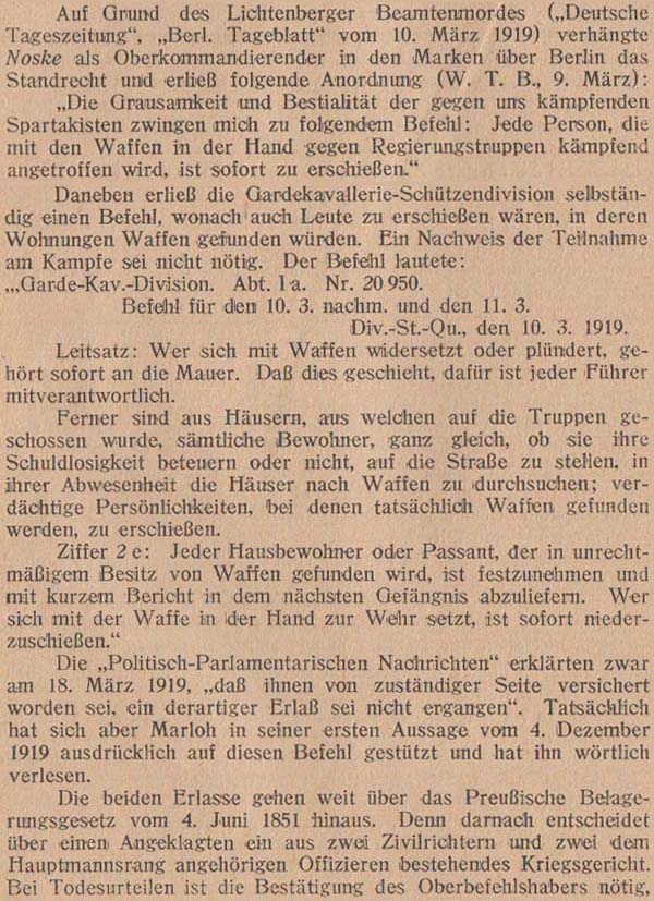 Emil Julius Gumbel: Vier Jahre politischer Mord, 5. Auflage, 1922, Seite 16 unten