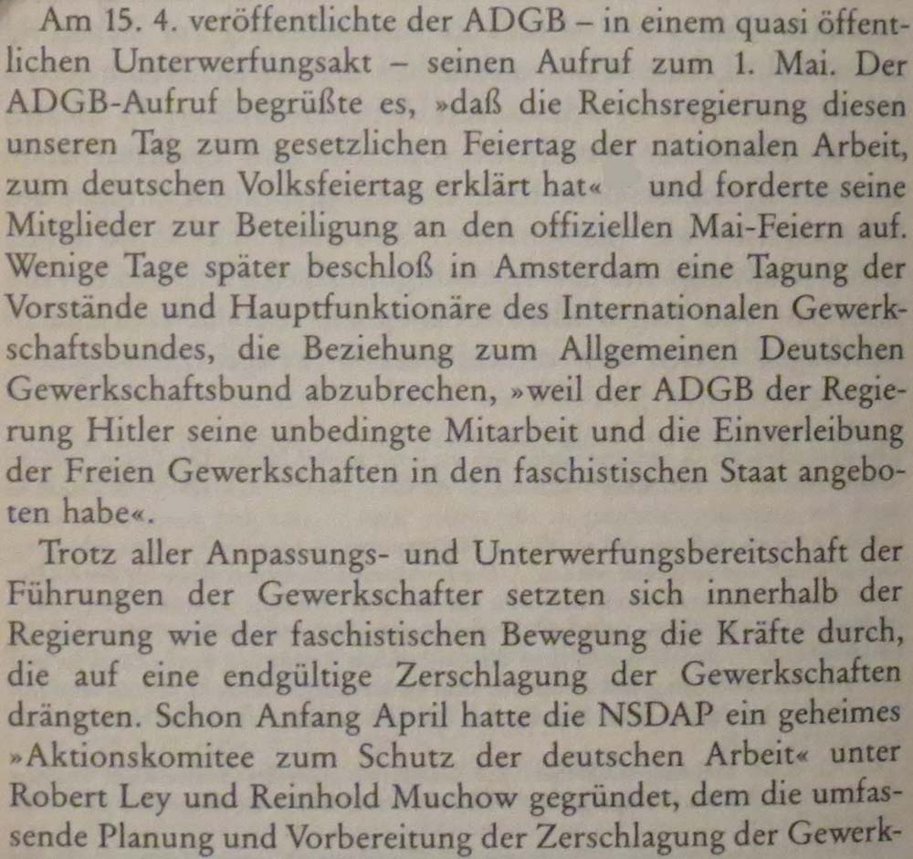 aus: ´Geschichte der deutschen Gewerkschaftsbewegung´, Seite 338