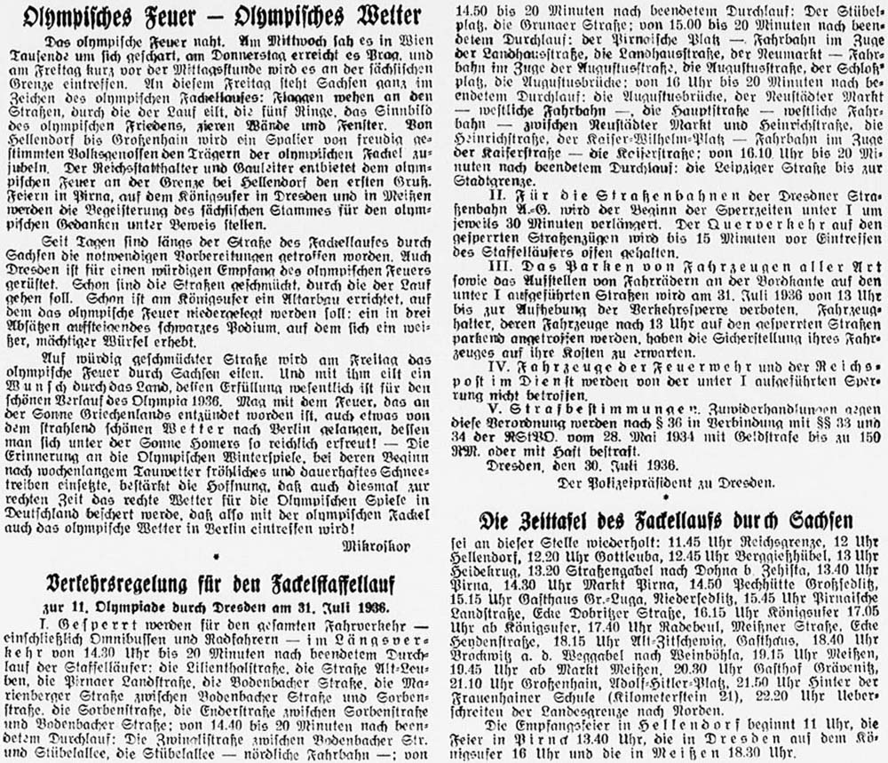 Artikel in der ´Sächsische Volkszeitung´ vom 31. Juli 1936