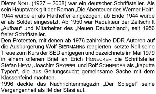 Dieter NOLL (1927 – 2008) war ein deutscher Schriftsteller. ...