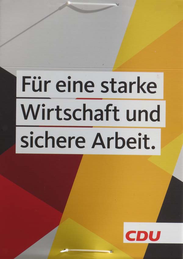 CDU - Für eine starke Wirtschaft und sichere Arbeit.