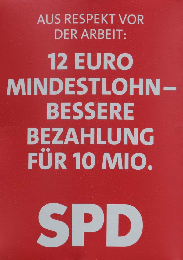 SPD - 12 Euro Mindestlohn.