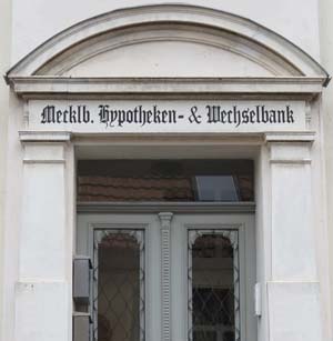 Mecklenburgische Hypotheken- und Wechselbank in Malchow (Mritz)