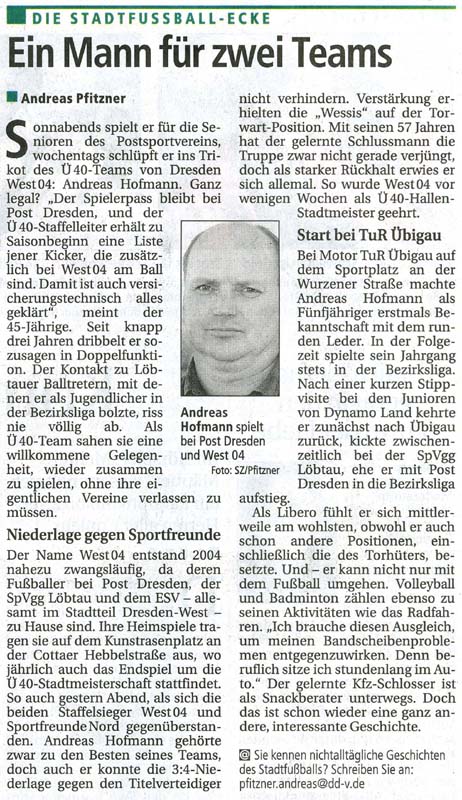 Artikel in der SZ vom 3. Juli 2007 über Andreas Hofmann