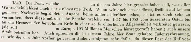 1349. Die Pest, welche hier grassierte ...