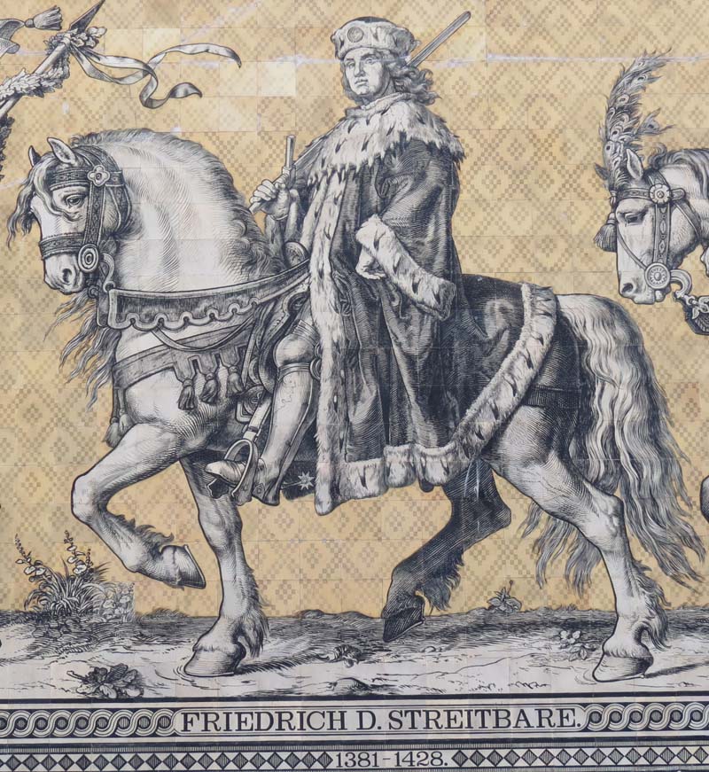 Fürstenzug: Kurfürst Friedrich I. der Streitbare (groß)