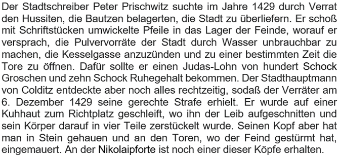 In Bautzen wird der Stadtschreiber Peter Prischwitz hingerichtet. ...