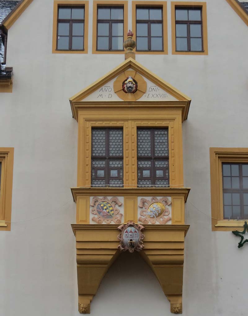 Kopf des Kunz von Kaufungen auf dem Obermarkt in Freiberg