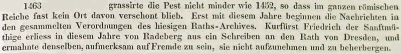 Auch 1463 grassierte in Dresden die Pest ...