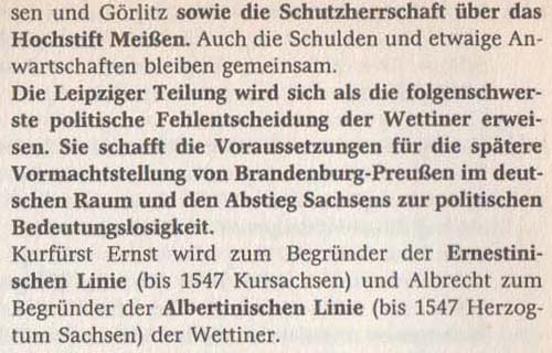 aus: Günter Naumann: Geschichte in Daten - Sachsen, 2003, Seite 83