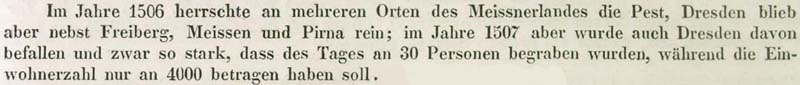 Auch 1507 grassierte in Dresden die Pest ...