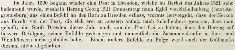 Auch 1520 grassierte in Dresden die Pest ...