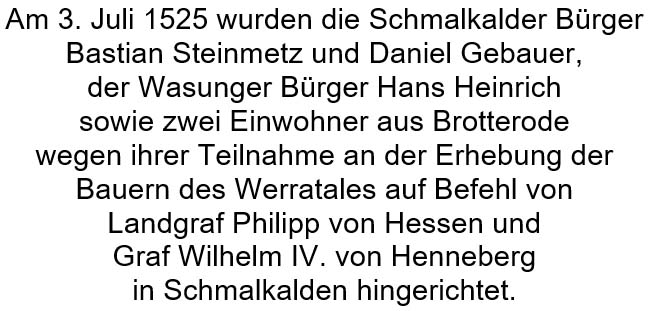 Text auf der Gedenktafel am Rathaus in Schmalkalden