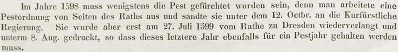 1585 sterben in Dresden 1.209 Menschen an der Pest.