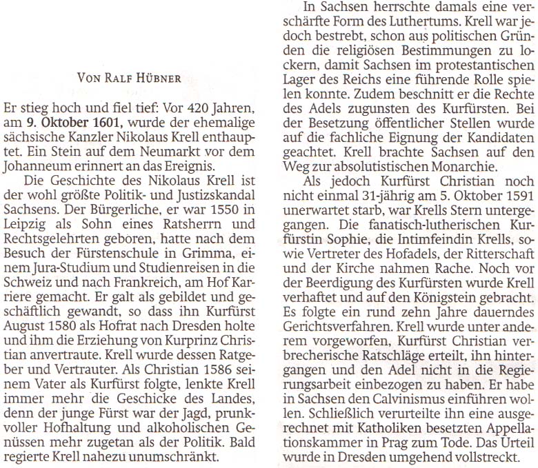 aus ´Sächsische Zeitung´ vom 9. Oktober 2021, Seite 19