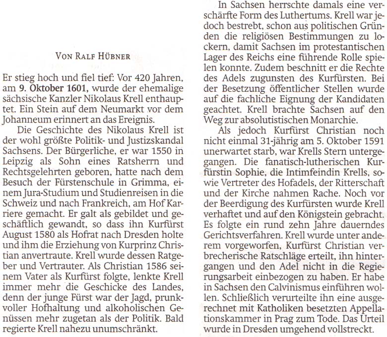 aus ´Sächsische Zeitung´ vom 9. Oktober 2021, Seite 19