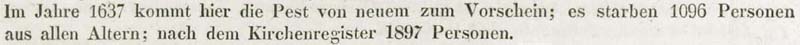 An der Pest starben 1637 in Dresden mindestens 1.096 Menschen.