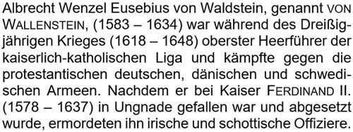 Albrecht Wenzel Eusebius von Waldstein, genannt von Wallenstein, ...