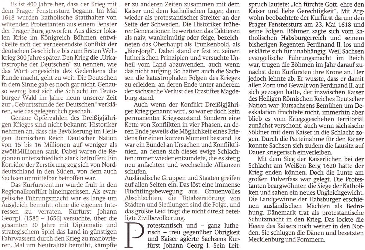 aus: ´Sächsische Zeitung´ vom 9. Juni 2018, Seiten M2 und M3 (gekürzt) - Teil 1