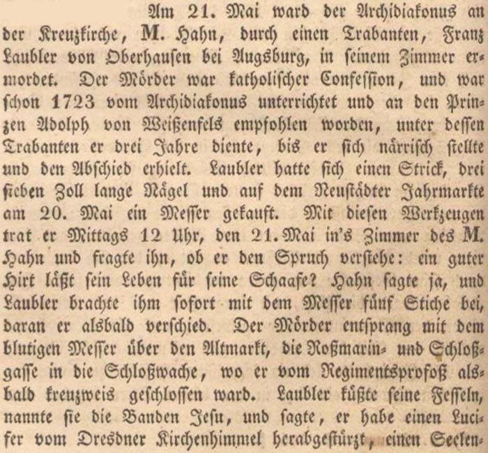 aus ´Chronik der königlich-sächsischen Residenzstadt Dresden´ von Gustav Klemm, Seite 342