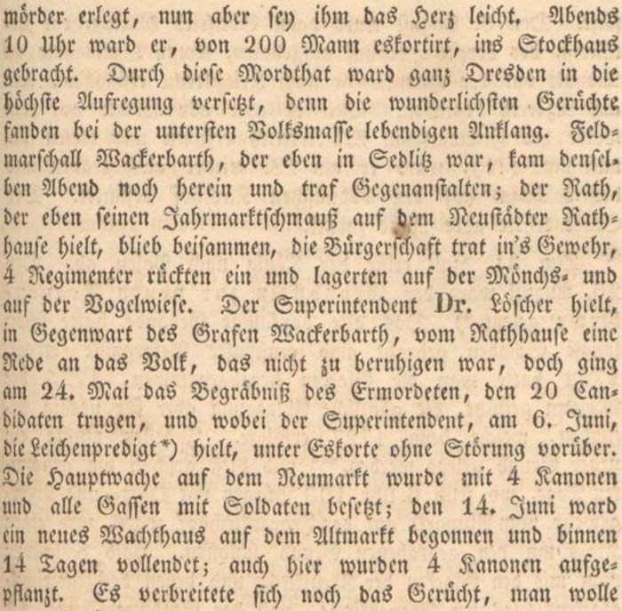 aus ´Chronik der königlich-sächsischen Residenzstadt Dresden´ von Gustav Klemm, Seite 343 oben
