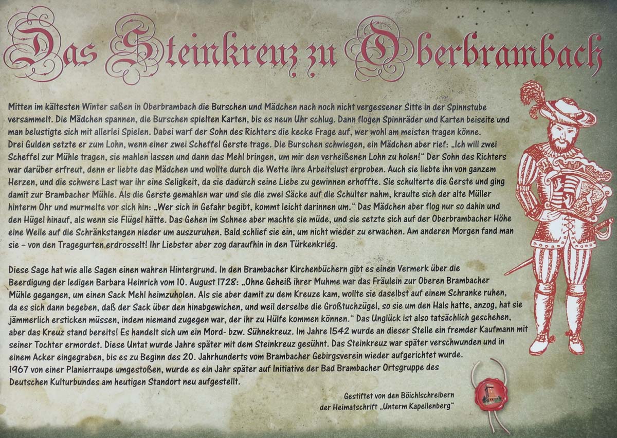 Ein Gedenktafel in Oberbrambach erinnert an den tragischen Unfall.