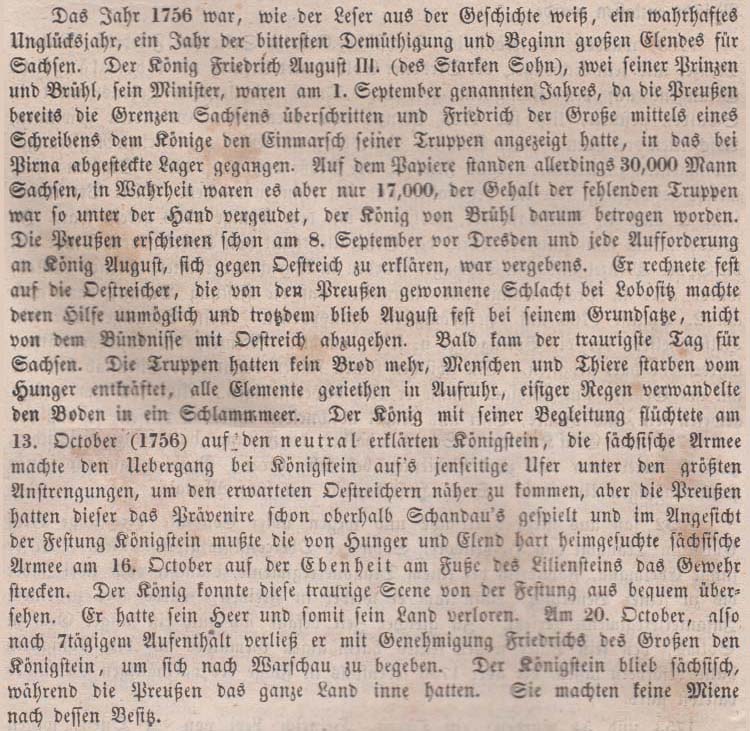 aus: ´Das goldne Buch vom Vaterlande´, Löbau: Walde, 1859, Seiten 257 und 258