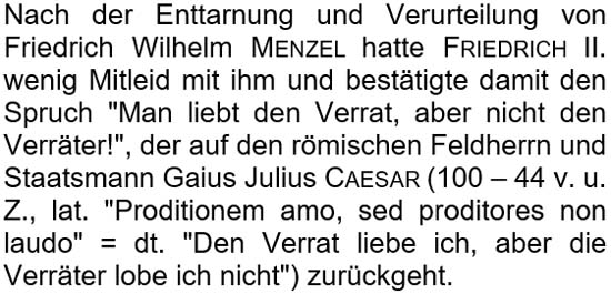 Nach der Enttarnung und Verurteilung von Friedrich Wilhelm Menzel hatte ...