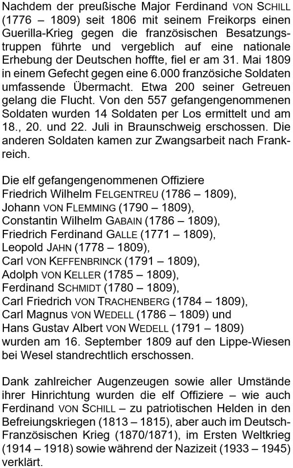 Nachdem der preußische Major Ferdinand von Schill (1776 – 1809) seit 1806 mit seinem Freikorps einen Guerilla-Krieg ...