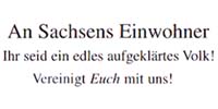 Blüchers Aufruf an die Sachsen