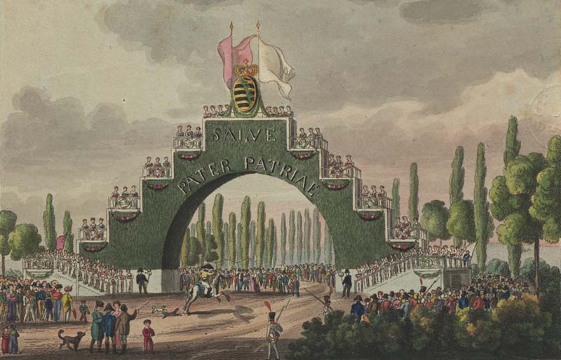 Ehrenpforte welche S. M. dem König von Sachsen bei seinem Einzuge in Dresden d. 7. Juni 1815 ...