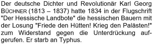 Der deutsche Dichter und Revolutionär Karl Georg Büchner (1813 – 1837) ...