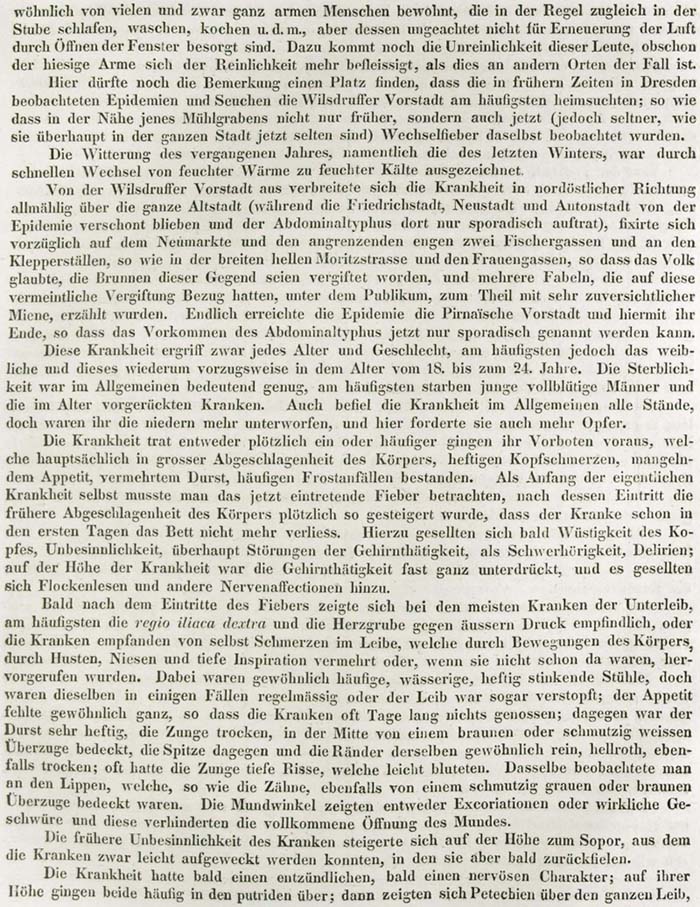 1839 sorgen Unrat, Schmutz und Unreinlichkeit der Menschen für Typhus-Epedemien. - Teil 2