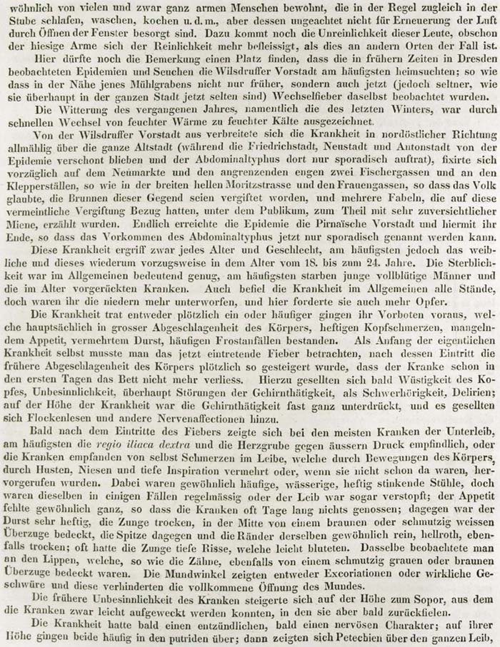 1839 sorgen Unrat, Schmutz und Unreinlichkeit der Menschen für Typhus-Epedemien. - Teil 2
