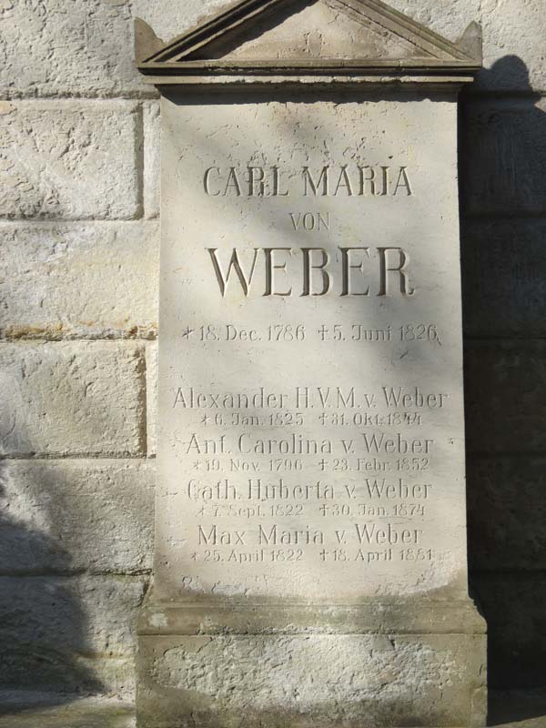 das Grab für Carl Maria von Weber