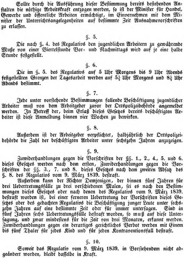 das ´Gesetz gegen die Kinderarbeit´ vom 16. März 1853 - Teil 2