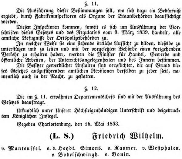 das ´Gesetz gegen die Kinderarbeit´ vom 16. März 1853 - Teil 3