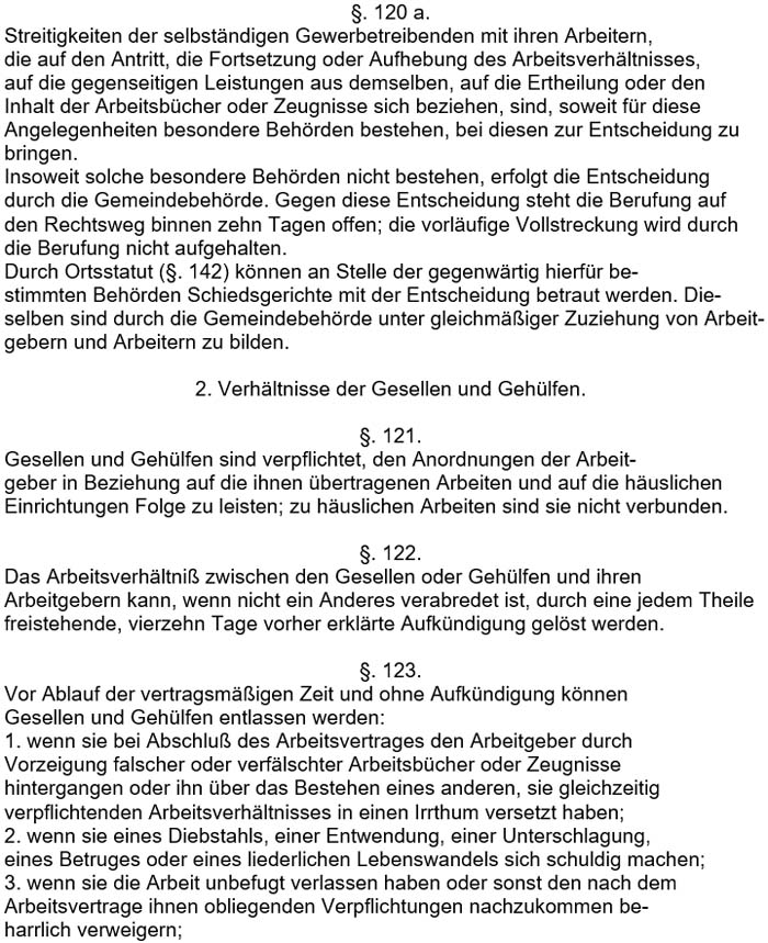 Text zum ´Gesetz, betreffend die Abänderung der Gewerbeordnung´ vom 17. Juli 1878 - Teil 5