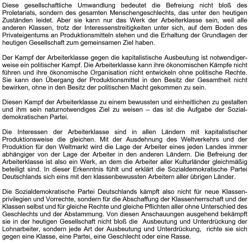 Das Erfurter Programm von 1891, Teil 2