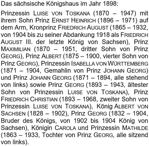 Das sächsische Königshaus im Jahr 1898: ...