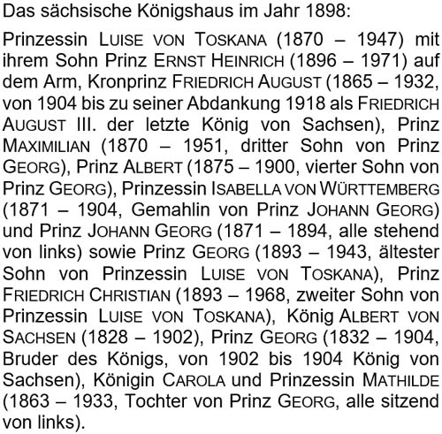 Das sächsische Königshaus im Jahr 1898: ...