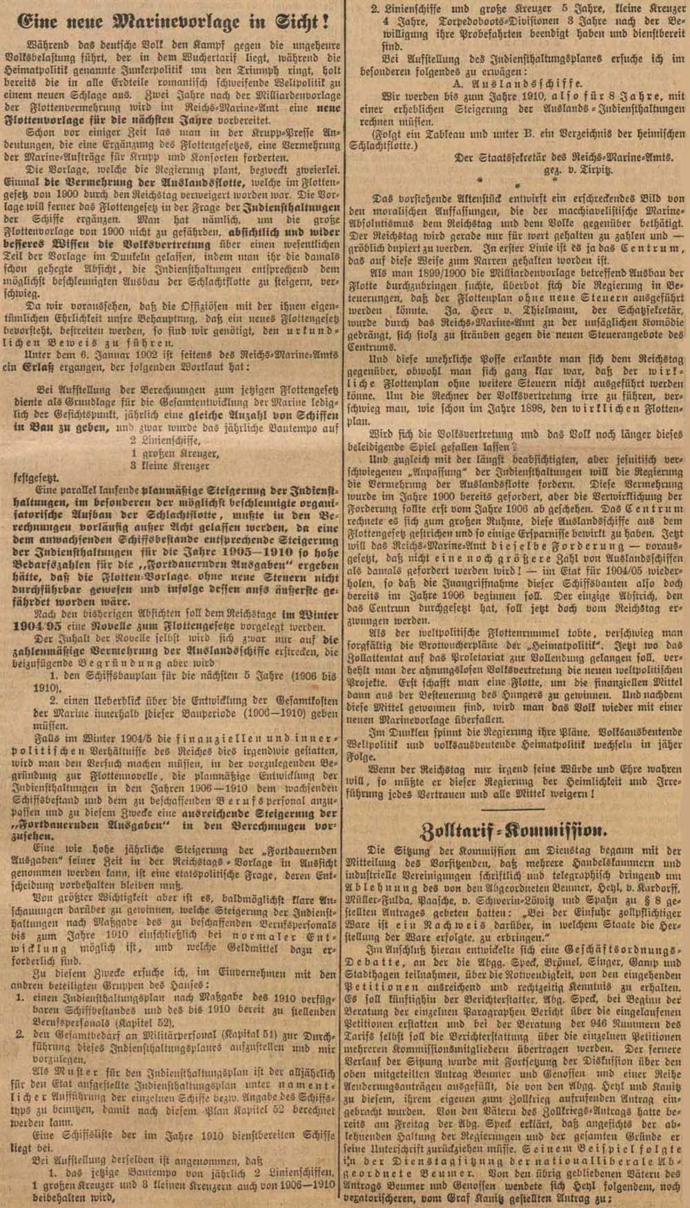 Artikel im ´Vorwärts´ vom 29. Januar 1902