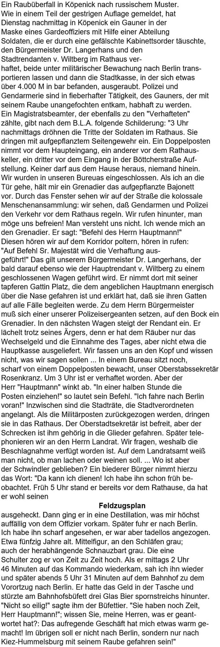 Artikel in ´Dresdner Anzeiger´ vom 18. Oktober 1906 - Teil 1