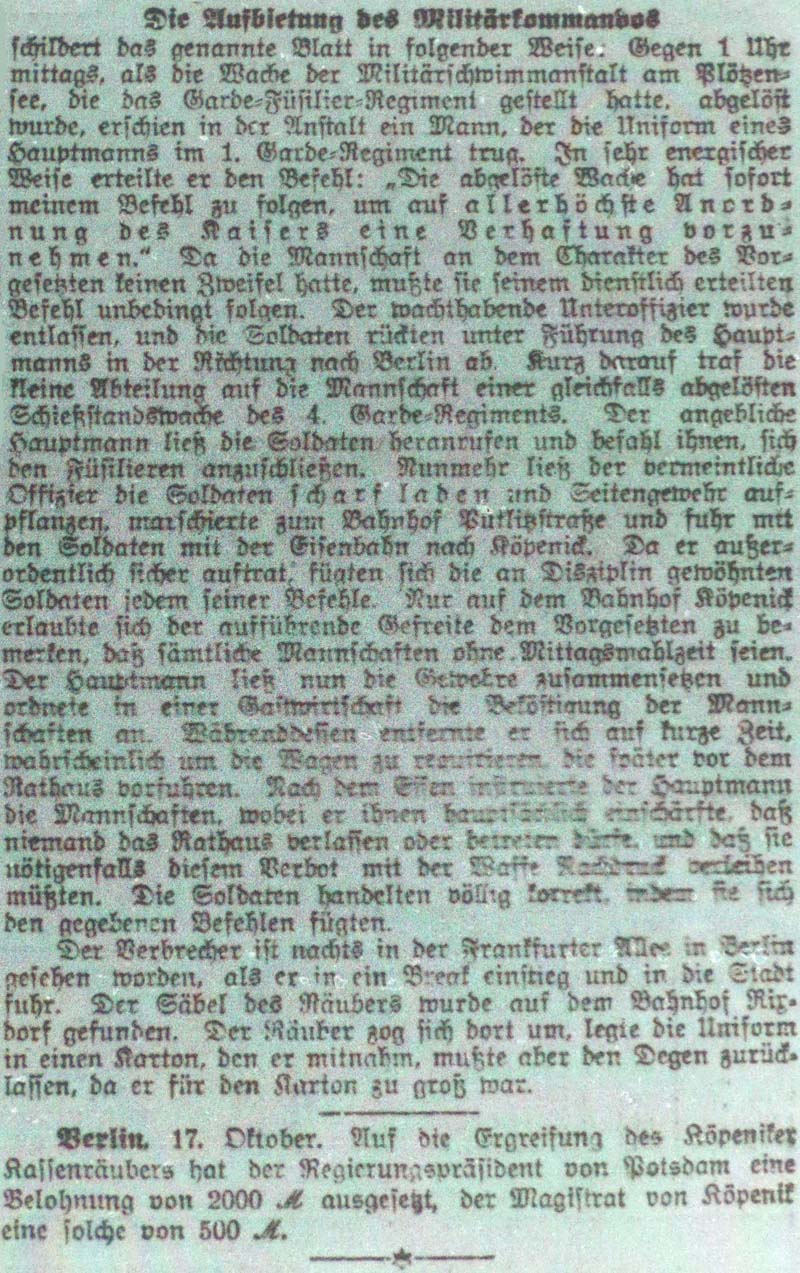 Artikel in ´Dresdner Anzeiger´ vom 18. Oktober 1906 - Teil 3