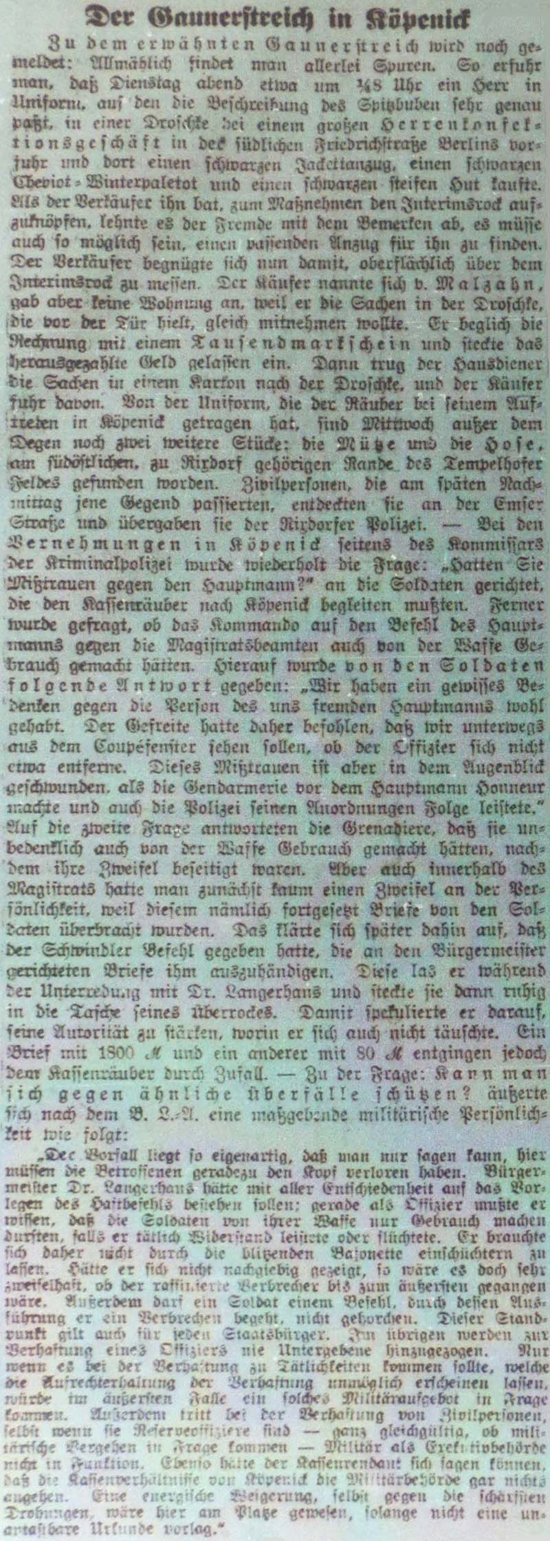 Artikel in ´Dresdner Anzeiger´ vom 19. Oktober 1906